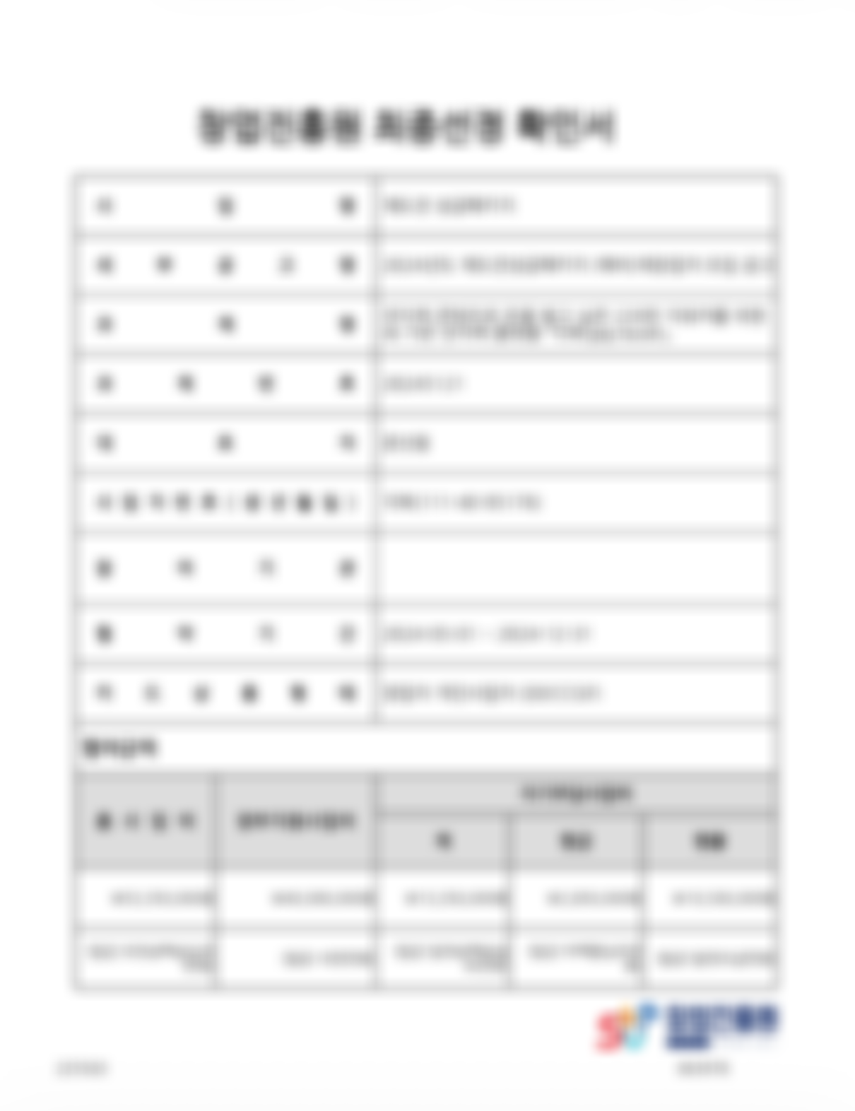 팀원 정부지원사업 선정서